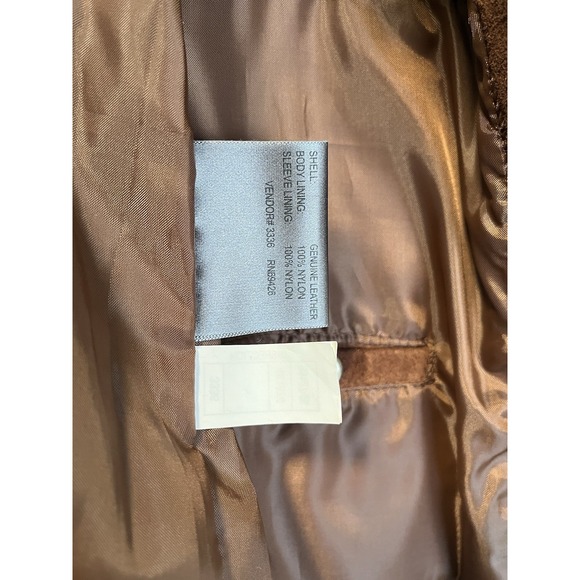 Wilsons Leather Brown Suede Leather Jacket Size S Zip Front Lined Classic Coat - Picture 8 of 9